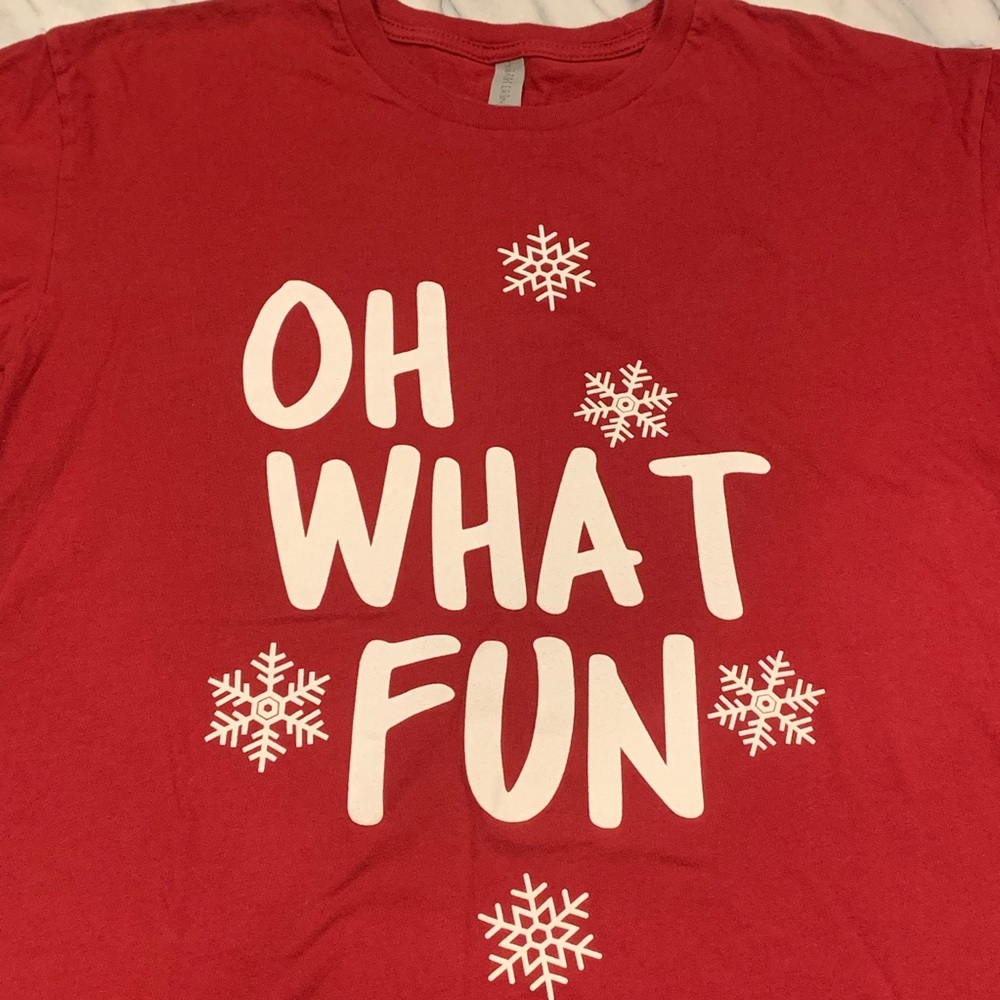 Next Level Oh What Fun Christmas T-shirt Medium